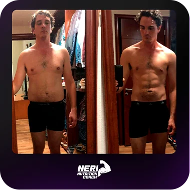 Antes y después de un paciente de Neri Nutrition Coach
