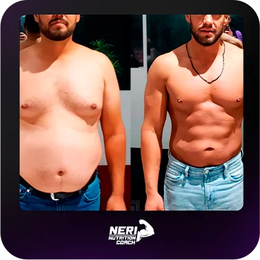 Antes y después de un paciente de Neri Nutrition Coach
