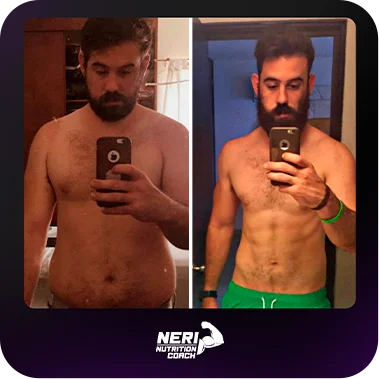 Antes y después de un paciente de Neri Nutrition Coach