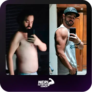 Antes y después de un paciente de Neri Nutrition Coach