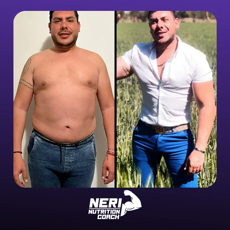 Antes y después de un paciente de Neri Nutrition Coach
