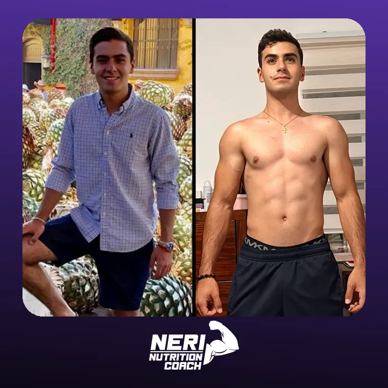 Antes y después de un paciente de Neri Nutrition Coach