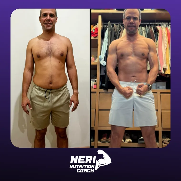 Antes y después de un paciente de Neri Nutrition Coach