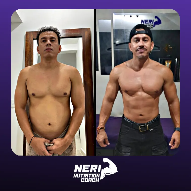 Antes y después de un paciente de Neri Nutrition Coach