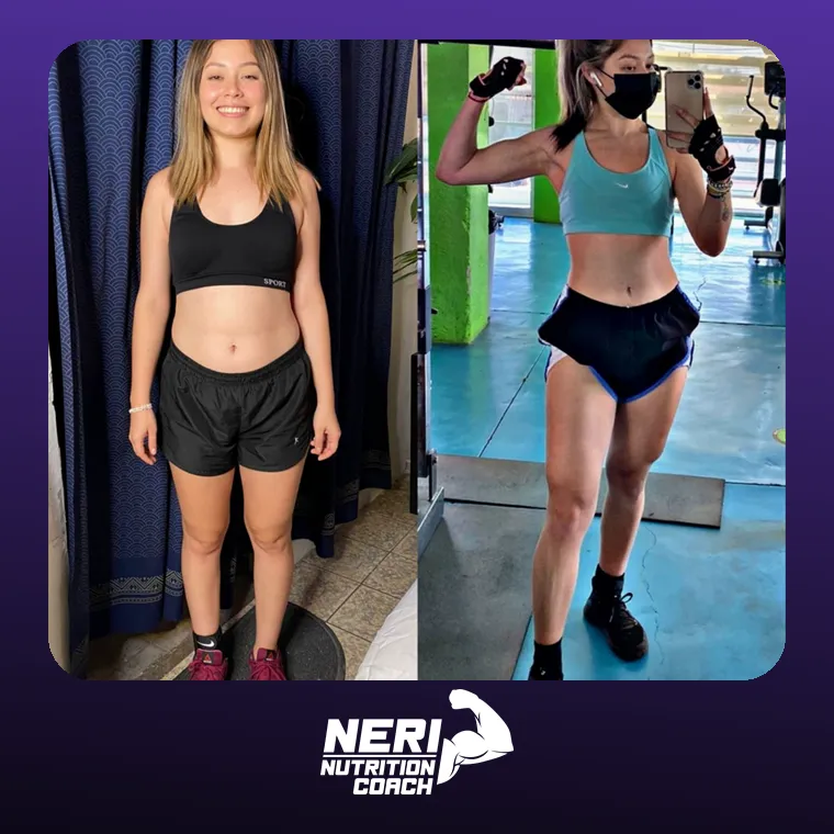 Antes y después de una paciente de Neri Nutrition Coach