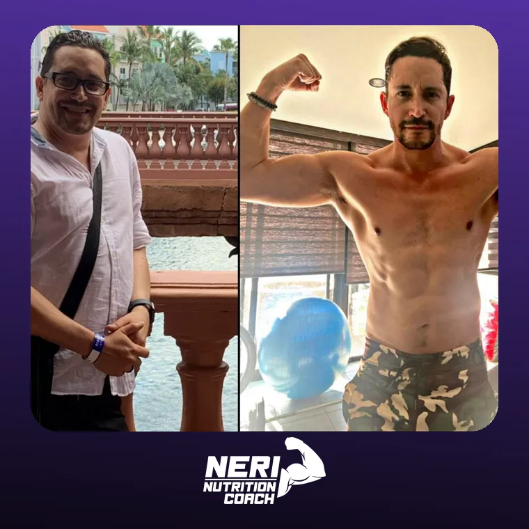 Antes y después de un paciente de Neri Nutrition Coach