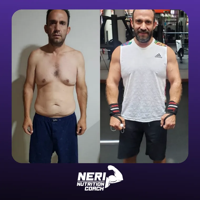 Antes y después de un paciente de Neri Nutrition Coach