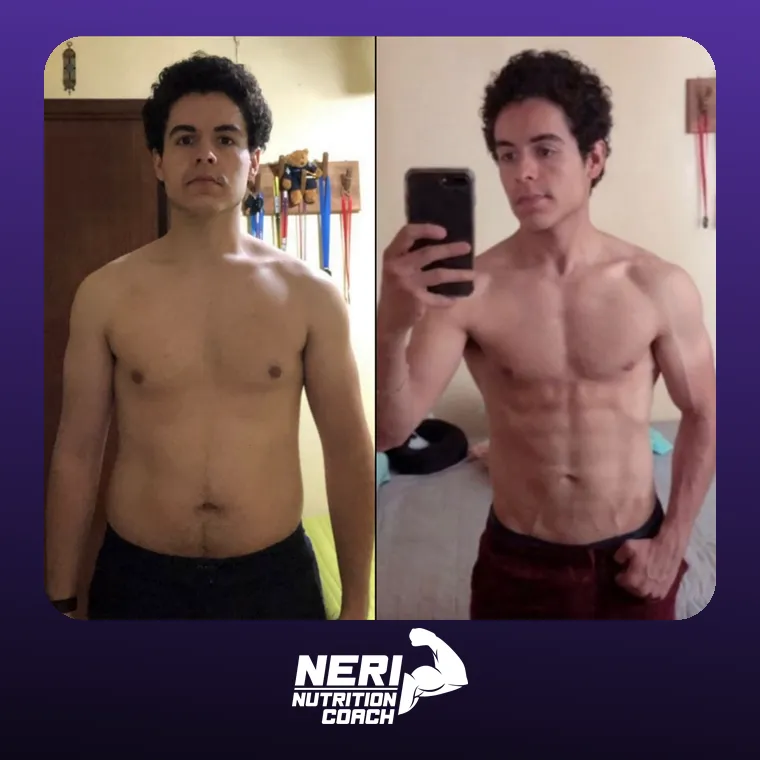 Antes y después de un paciente de Neri Nutrition Coach