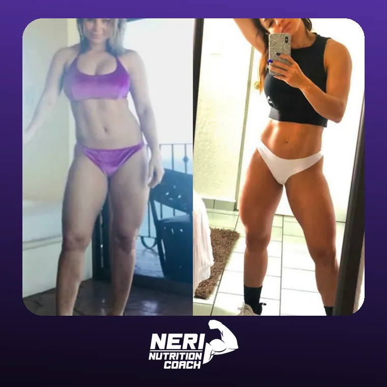 Antes y después de una paciente de Neri Nutrition Coach