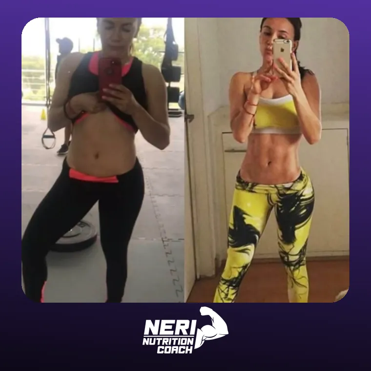 Antes y después de una paciente de Neri Nutrition Coach